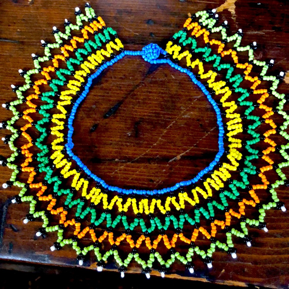 South African Tribal Bead Handmade Primitive Choker Collar
Necklace